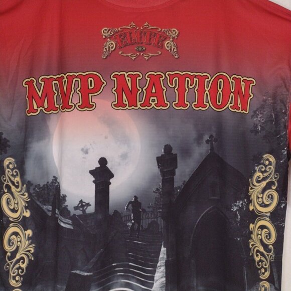 Elite MVP Nation Mens 2XL Red Shirt Polyester Graphic Shirt Dio De Los Muertos - Picture 8 of 16